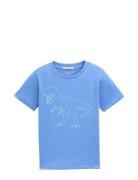 Printed T-Shirt Tops T-shirts Short-sleeved Blue Tom Tailor