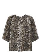 Carnova Life 3/4 Top Aop Tops Blouses Short-sleeved Brown ONLY Carmako...