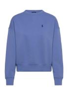 Fleece Crewneck Pullover Tops Sweat-shirts & Hoodies Sweat-shirts Blue...