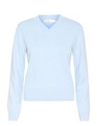 Wallisiw V-Neck Pullover Tops Knitwear Jumpers Blue InWear