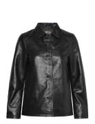 Leah Leather Worker Jacket Nahkatakki Black Jofama