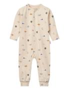 Birk Printed Pyjamas Jumpsuit Pyjama Sie Jumpsuit Haalari Cream Liewoo...