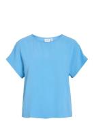 Vijosa S/S Top - Noos Tops T-shirts & Tops Short-sleeved Blue Vila