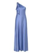 Satin Charmeuse -Shoulder Gown Maksimekko Juhlamekko Blue Lauren Ralph...