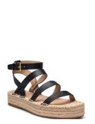 Polly Leather Gladiator Espadrille Matalat Sandaalit Espadrillot Black...