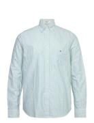 Reg Oxford Banker Stripe Shirt Tops Shirts Casual Green GANT