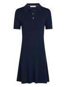 Rib Button F&F Polo Swt Dress Polvipituinen Mekko Navy Tommy Hilfiger