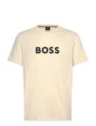 T-Shirt Rn Tops T-shirts Short-sleeved Beige BOSS