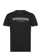 Printed T-Shirt Tops T-shirts Short-sleeved Black Tom Tailor