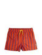 Vertical Stripe Aop Swim Shorts Uimashortsit Red Mini Rodini