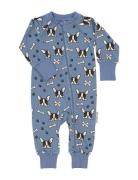 Bamboo Two Way Zip Pyjamas Pyjama Sie Jumpsuit Haalari Blue Geggamoja