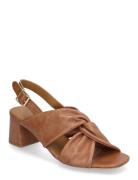 Sandals - Block Heels Korolliset Sandaalit Brown ANGULUS