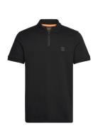 Passerzip Tops Polos Short-sleeved Black BOSS