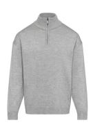 Sweater Fineknit Halfzip Tops Knitwear Pullovers Grey Lindex