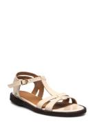 Sandals - Flat Matalapohjaiset Sandaalit Beige ANGULUS