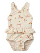 Amina Baby Printed Swimsuit Uimapuku Uima-asut Beige Liewood