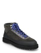 Olaf Lace-Up Boot - Charcoal Suede Nyörisaappaat Blue Garment Project