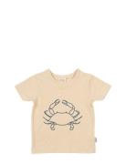 T-Shirt S/S Motif Tops T-shirts Short-sleeved Beige Petit Piao