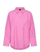 Poplin Shirt Tops Shirts Long-sleeved Pink Gina Tricot