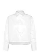 Regular Cropped Shirt Tops Shirts Long-sleeved White Mango