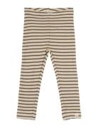 Legging Modal Striped Bottoms Leggings Brown Petit Piao