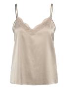 Rhjasmine Sl Night Strap Top Toppi Beige Rosemunde