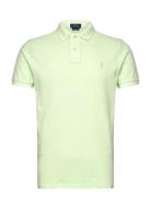 Custom Slim Mineral-Dyed Mesh Polo Shirt Tops Polos Short-sleeved Gree...