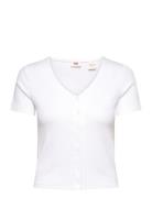 Muse Ss Tee White + Rib Tops T-shirts & Tops Short-sleeved White Levi'...