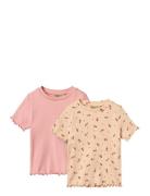 2 Rib T-Shirts S/S Alicia Tops T-shirts Short-sleeved Pink Wheat