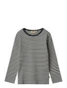 T-Shirt L/S Stig Tops T-shirts Long-sleeved T-shirts Navy Wheat