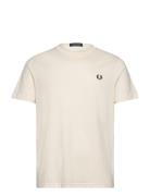 Crew Neck T-Shirt Tops T-shirts Short-sleeved Cream Fred Perry