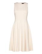Ponte Fit-And-Flare Dress Polvipituinen Mekko Cream Lauren Ralph Laure...