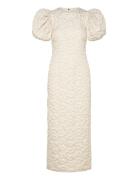 Jacquard Midi Puffy Dress Designers Knee-length & Midi Cream ROTATE Bi...