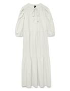 Vmpretty 3/4 Long Dress Wvn Ga Polvipituinen Mekko White Vero Moda