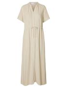 Slfviva-Damina Ss Ankle Sun Dress Noos Maksimekko Juhlamekko Cream Sel...