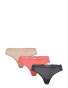 Thong 3Pk Stringit Alusvaatteet Pink Calvin Klein