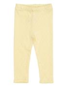 Pointelle Heart Leggings Bottoms Leggings Yellow Copenhagen Colors