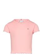 Essential Rib Top Ss Tops T-shirts Short-sleeved Pink Tommy Hilfiger