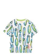 Knit T-Shirt Printed Tops T-shirts Short-sleeved Multi/patterned Bobol...