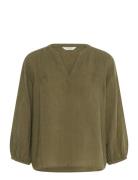 Nyarapw Bl Tops Blouses Long-sleeved Khaki Green Part Two