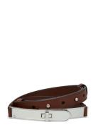 Turn-Lock Leather Belt Vyö Brown Lauren Ralph Lauren