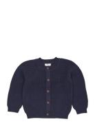 Knitted Classic Rib Cardigan Tops Knitwear Cardigans Navy Copenhagen C...