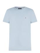 Cotton Linen Tee Tops T-shirts Short-sleeved Blue Tommy Hilfiger