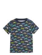 T-Shirt Ss Aop Tops T-shirts Short-sleeved Navy Minymo