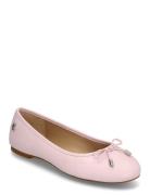 Jayna Nappa Leather Flat Ballerinat Pink Lauren Ralph Lauren