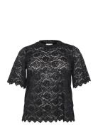 Kcjaida Lace T-Shirt Tops T-shirts & Tops Short-sleeved Black Kaffe Cu...