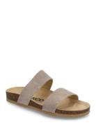 Biabetricia Twin Strap Sandal Suede Sandaalit Beige Bianco