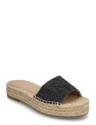 Polly Cross-Dyed Canvas Espadrille Matalat Sandaalit Espadrillot Beige...