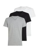 S/S V Neck 3Pk Tops T-shirts Short-sleeved Black Calvin Klein