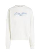 Reg Script Sweatshirt Tops Sweat-shirts & Hoodies Sweat-shirts White T...